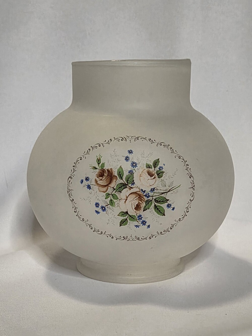 Beautiful Floral 3" Fitter Globe Light Cover / Lamp Shade Pink Blue Floral